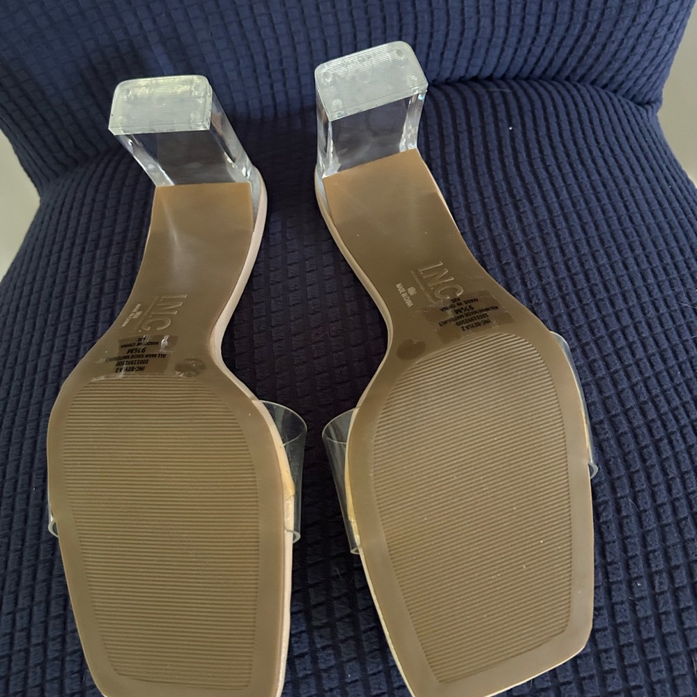 INC International Concepts Clear Strap Heels - Nude - Picture 3 of 7